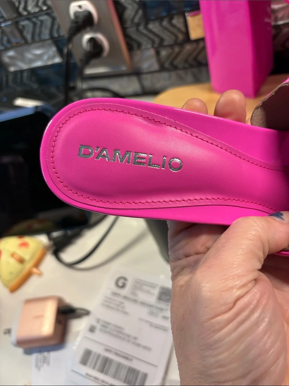 Patent Hot Pink Platform Slide by